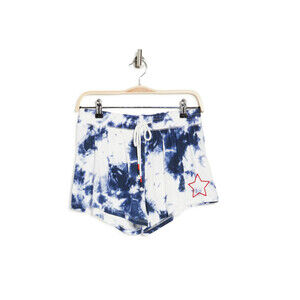 PJ Salvage Women's Drawstring Pyjama Shorts In Navy Tie Dye Size M